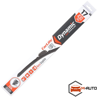 Щітка склоочисника безкаркасна CarLife DYNAMIC 17/430 мм (1шт) D43 фото