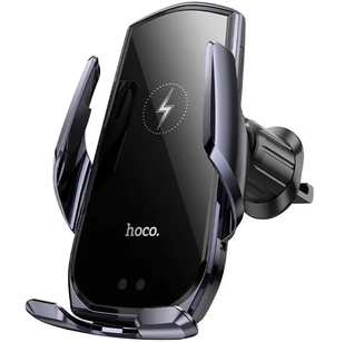 Тримач мобільного телефону Hoco CA202 Plus з бездротовим зарядним 15W black CA202 фото