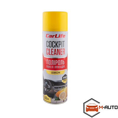 Поліроль панелі приладів CarLife Лимон. Cockpit Cleaner 500ml (24шт/ящ) CF503 фото