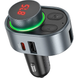 FM-трансмітер модулятор Hoco E72 Alegria PD30W car BT FM transmitter Metal Gray E72 фото 1