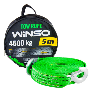 Трос буксирувальний, WINSO 4,5т,5м. з металевими гачками 134550 фото
