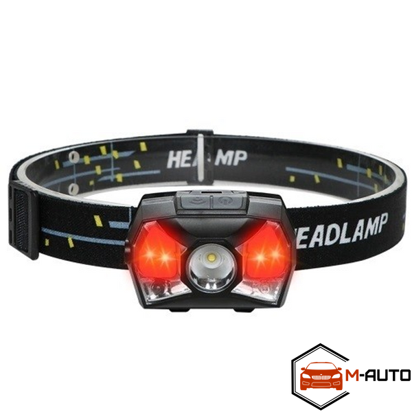 Ліхтарик налобний акумуляторний Headlamp із вологозахистом (чорний) JMD-734 фото