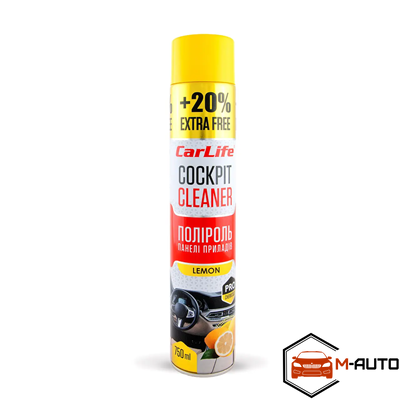 Поліроль панелі приладів CarLife Лимон. Cockpit Cleaner 750ml (24шт/ящ) CF752 фото