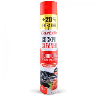 Поліроль панелі приладів CarLife Полуниця. Cockpit Cleaner 750ml (24шт/ящ) CF754 фото