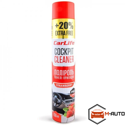 Поліроль панелі приладів CarLife Полуниця. Cockpit Cleaner 750ml (24шт/ящ) CF754 фото
