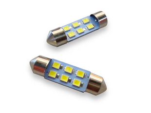 Лампочка софітка діодна біла 12V 6SMD 36mm AA701 фото