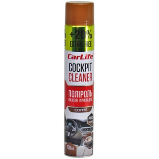 Поліроль панелі приладів CarLife Кава. Cockpit Cleaner 750ml (24шт/ящ) CF757 фото