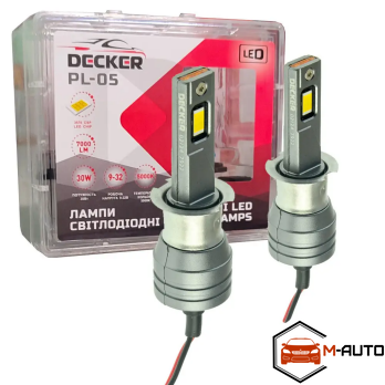 DECKER LED PL-05 H3 H/L LED 30W, 5000K, 7000Lm, 9-32V Лампа Основного світла PL-05 H3 фото