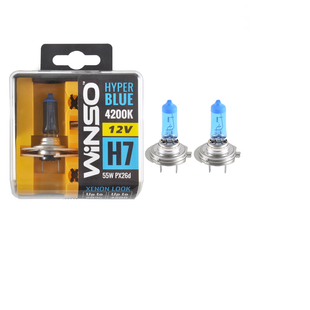 Лампа WINSO 12V H7 HYPER BLUE 4200K 55W PX26d SET 712750 фото