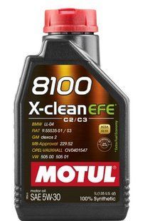 Motul 5W30 1L 8100 X-CLEAN EFE C2/C3 (107210-109470-104775) 109470 фото