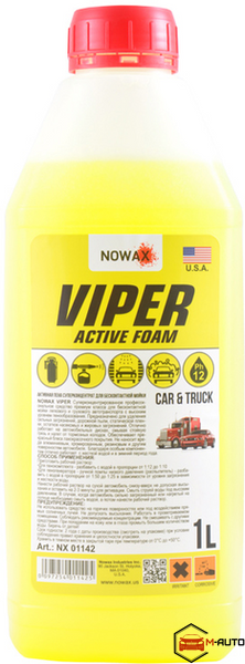 Піна активна суперконцентрат для безконтакт.мийки Nowax Viper Active Foam, 1L NX01142 фото