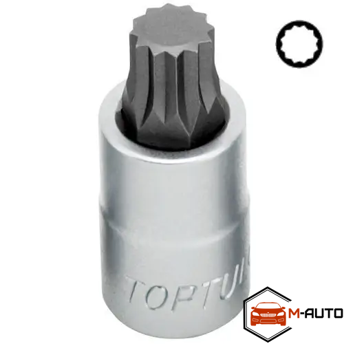 Головка з бітою SPLINE M12 L55mm 1/2" TOPTUL BCHA1612 BCHA1612 фото