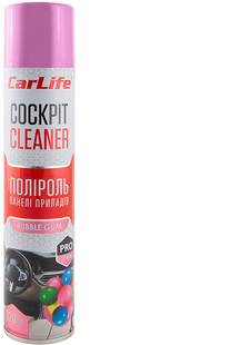 Поліроль панелі приладів CarLife Бабл гам. Cockpit Cleaner 320ml (24шт/ящ) CF329 фото
