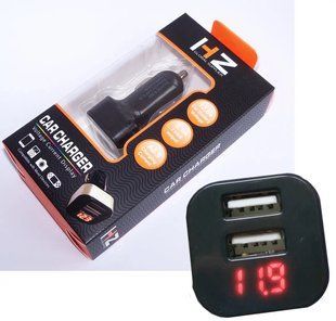 АЗП з вольтметром 2 USB 2.1A HZ 12V HZ1 фото