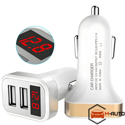 АЗП з вольтметром 2 USB 2.1A HZ 12V HZ1 фото