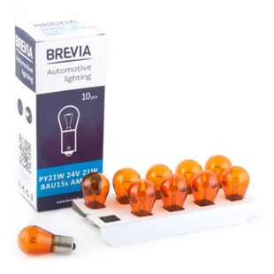 Лампа BREVIA PY21W 24V 21W BAU15s AMBER CP (10/200 шт.) 24302C фото