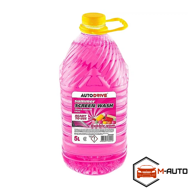 Омивач скла літній, Auto Drive Summer Screen Wash Bubble Gum PET 5л AD0134 фото