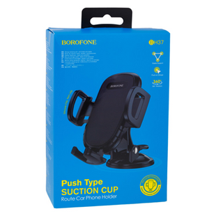 Тримач мобільного телефону BOROFONE BH37 ROUTE PUSH TYPE SUCTION CUP CAR HOLDER BLACK BH37B фото
