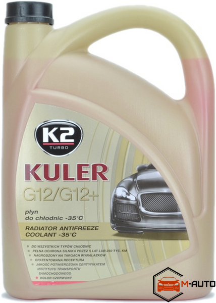 Антифриз K2 (готовий розчин) KULER -35 G12/G12+ LONG LIFE -35C 5L RED (червоний) T205C фото