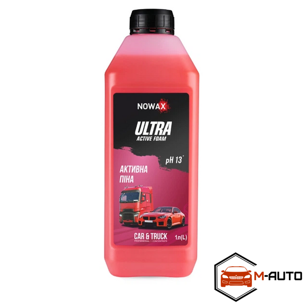Активна Піна Концентрат для Безконтактної Мийки Nowax ULTRA ACTIVE FOAM 1L 1:150 ;1:90 (9шт) NX01181 фото