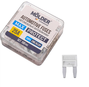 Набір "міні" запобіжників Molder 25А,100шт.,(шт.100/уп.) MA22225 фото