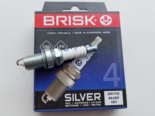 Свіча запал "Brisk" Silver 2112 газ (Lanos 1.6, Aveo 1.6, Lacetti 1.6, ключ на 16, зазор 0.7) 1351 фото