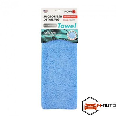 Професійна ганчірка з мікрофібри "For Detaling double-sided", NOWAX, 40х40см, блакитна NX68442 фото