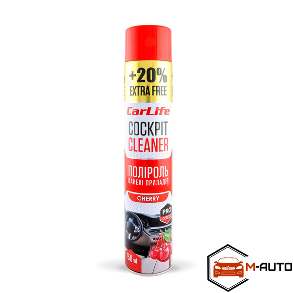 Поліроль панелі приладів CarLife Вишня. Cockpit Cleaner 750ml (24шт/ящ) CF760 фото