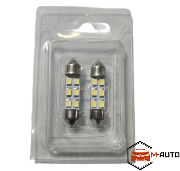 Лампа софітка 12V C5W SV8,5 - 35mm Білий (блістер 2 шт.) "35/6" (crystal light) AC701 фото