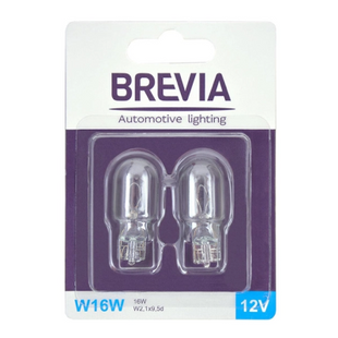 Лампа BREVIA 12V W16W 12V 16W W2,1x9,5d CP БЛІСТЕР 2 штуки 12333B2 фото