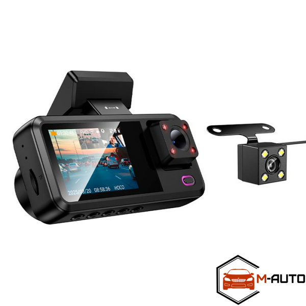 Відеореєстратор Hoco DV15 2-inch 720P/Wi-Fi App/ 3 Камеры Чорний DV15 фото