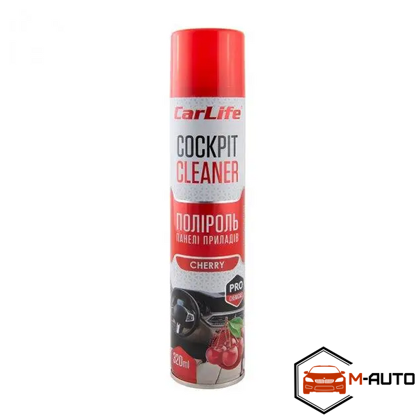 Поліроль панелі приладів CarLife Bишня. Cockpit Cleaner 320ml (24шт/ящ) CF330 фото