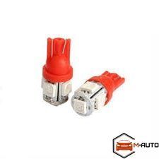 Лампочка діодна (без цоколя) 12V T10-5SMD-5050 червона AA113 фото