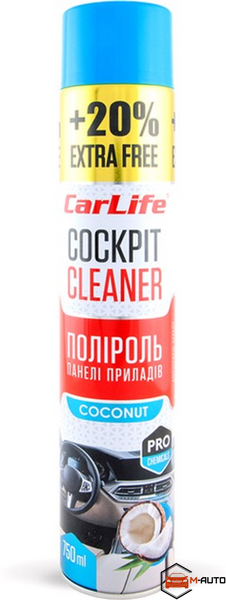 Поліроль панелі приладів CarLife Кокос. Cockpit Cleaner 750ml (24шт/ящ) CF758 фото
