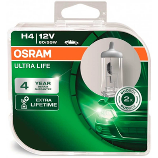 Лампа галогенна Osram H4 12V 60/55W P43T ULTRA LIFE OS 64193 ULT-HCB фото