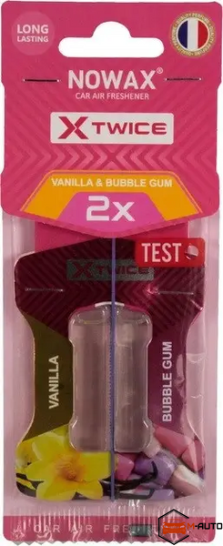 Ароматизатор повітря з подвійною капсулою Nowax серія X Twice - Bubble Gum & Vanilla (30шт/уп) NX00152 фото