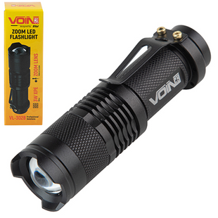 Ліхтарик ручний VOIN VL-3028, LED XPE, 100Lm, зум, алюміній, 1хАА (не в комплекті) VL-3028 (200) фото