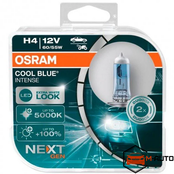 Лампа OSRAM H4 12V Cool Blue Intense Next Gen +100% 64193CBN-HCB 60/55W P43t HardDuopet 64193CBN-HCB фото