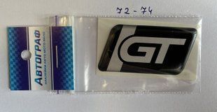 Наклейка силіконова GT (5,3x2.6см) чорн. 72-74 фото