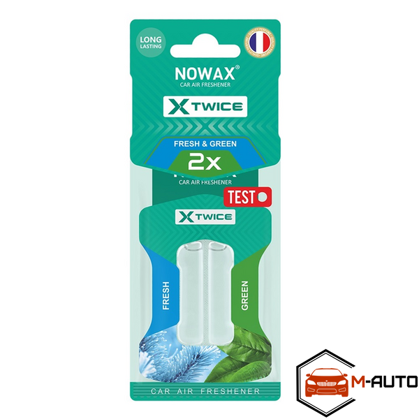 Ароматизатор повітря з подвійною капсулою Nowax серія X Twice - Fresh & Green (30шт/уп) NX00154 фото