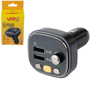 FM-трансмітер модулятор VOIN W-3320, 12-24V 2 USB 3,1A, Bluetooth 5.0, Hands-free, ambient light W-3320 (100) фото