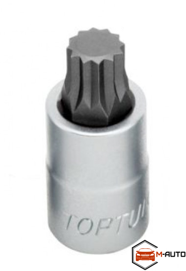 Головка з бітою SPLINE M8 L55mm 1/2" TOPTUL BCHA1608 BCHA1608 фото