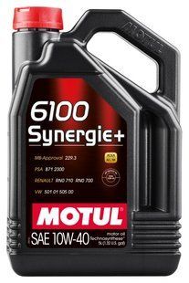 Motul 10W40 5L 6100 SYNERGIE+/502 (109463-101491) 109463-101491 фото