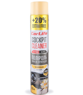 Поліроль панелі приладів CarLife Ваніль. Cockpit Cleaner EXTRA MAT 750ml (24шт/ящ) CF770 фото