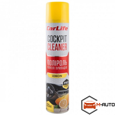 Поліроль панелі приладів CarLife Лимон. Cockpit Cleaner 320ml (24шт/ящ) CF322 фото