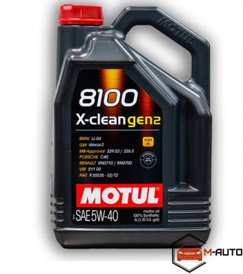 Motul 5w40 5L 8100 X-Clean Gen 2 109762 фото