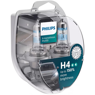 Лампа Philips H4 12V 60/55W P43T-38 X-TREME VISION PRO+150% (Set - 2 pcs.) 12342 XVP+S2 фото