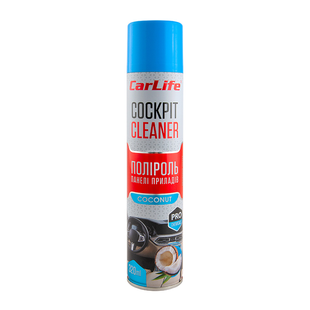 Поліроль панелі приладів CarLife Кокос. Cockpit Cleaner 320ml (24шт/ящ) CF328 фото