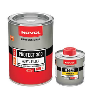 Грунт акр. Novol 4+1 PROTECT300 1л СІРИЙ + затверджувач 0,25л НФ-00011285 фото