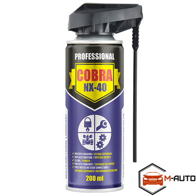Спрей багатофункціональний, MULTIFUNCTIONAL LUBRICANT PROFESSIONAL COBRA NX-40,200ml (24шт) NX20600 фото